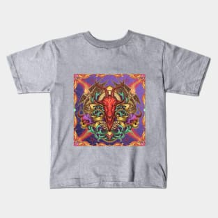 Red Goat Psychedelic Artwork Kids T-Shirt